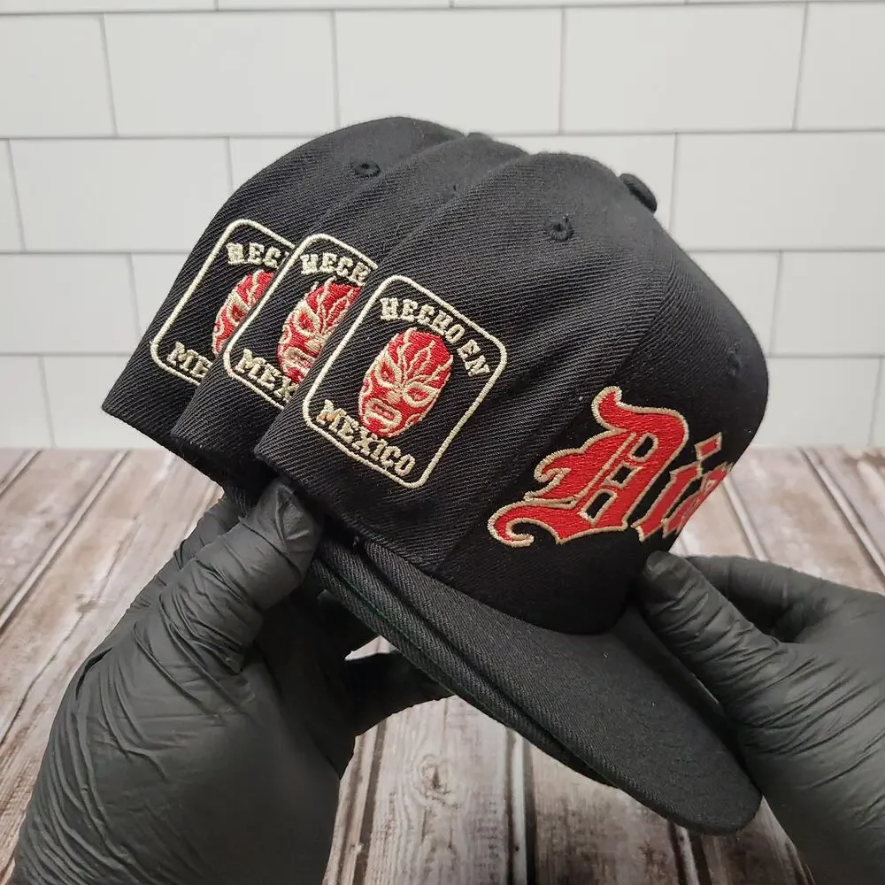 Custom OE Diablos Mexico Baseball Snapback Hat Hecho En Mexico Lucha Mask